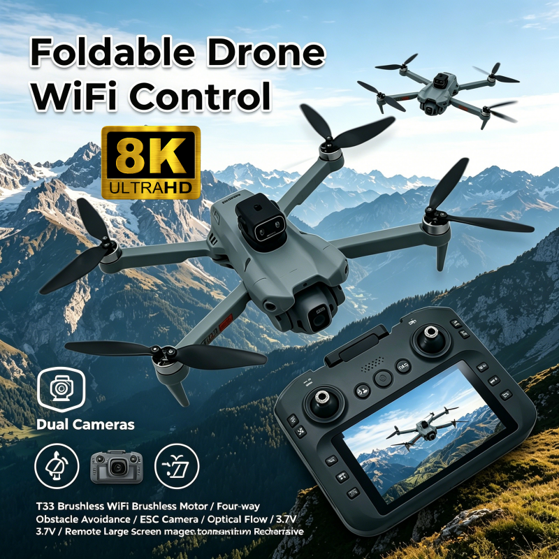 Drone Mapping - 2026 New T33 RC Drone 8K